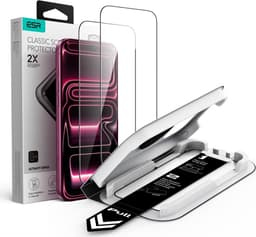 2-PACK ESR UltraFit Classic Tempered Glass Skärmskydd för iPhone 18 Pro Max - Svart