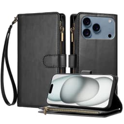 SKALO L01 Big Wallet Zipper Fodral för iPhone 18 Pro Max - Svart