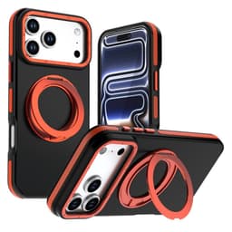 SKALO Hybrid 360° Ring Skal för iPhone 18 Pro - Svart-Orange