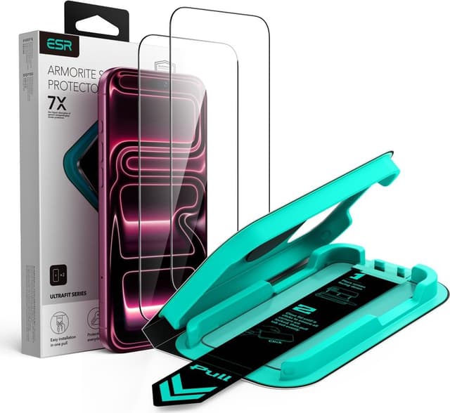 2-PACK ESR UltraFit Armorite Tempered Glass Skärmskydd för iPhone 18 Pro