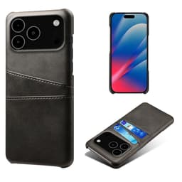 SKALO PU-Läder Korthållare Skal för iPhone 18 Pro Max - Svart