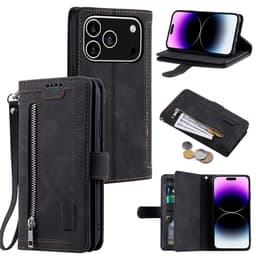 SKALO Big Wallet 9-FACK Plånboksfodral för iPhone 18 Pro - Svart