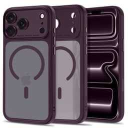 Tech-Protect MagPeak MagSafe CC Skal för iPhone 17 Pro - Matte Dark Cherry