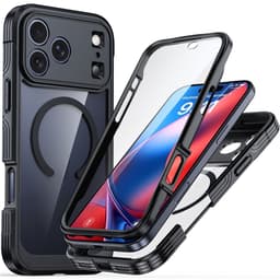 SKALO Shockproof Clear Hybrid+Skärmskydd Skal för iPhone 18 Pro Max - Svart