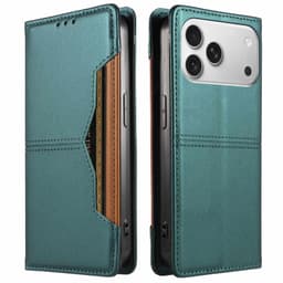 SKALO PU-Läder Plånboksfodral för iPhone 18 Pro Max - Grön