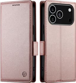SKALO PU-Läder Plånboksfodral för iPhone 18 Pro - Roséguld