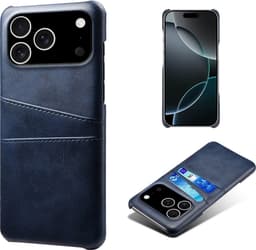 SKALO PU-Läder Korthållare Skal för iPhone 18 Pro - Blå