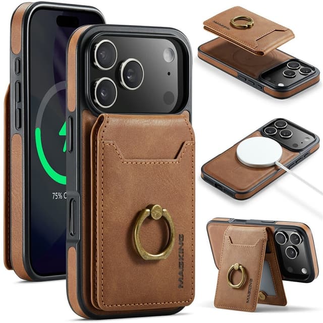 SKALO MAGKING K1 PU-Läder Skal Magnetisk Plånbok för iPhone 18 Pro