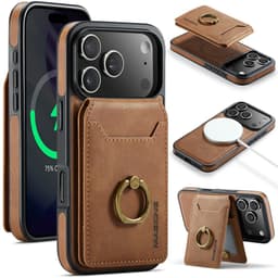 SKALO MAGKING K1 PU-Läder Skal Magnetisk Plånbok för iPhone 18 Pro - Brun