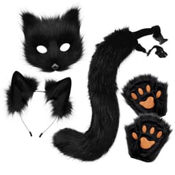 Halloween Plysj Rev Maske Sett - 4 Deler Kostymetilbehør