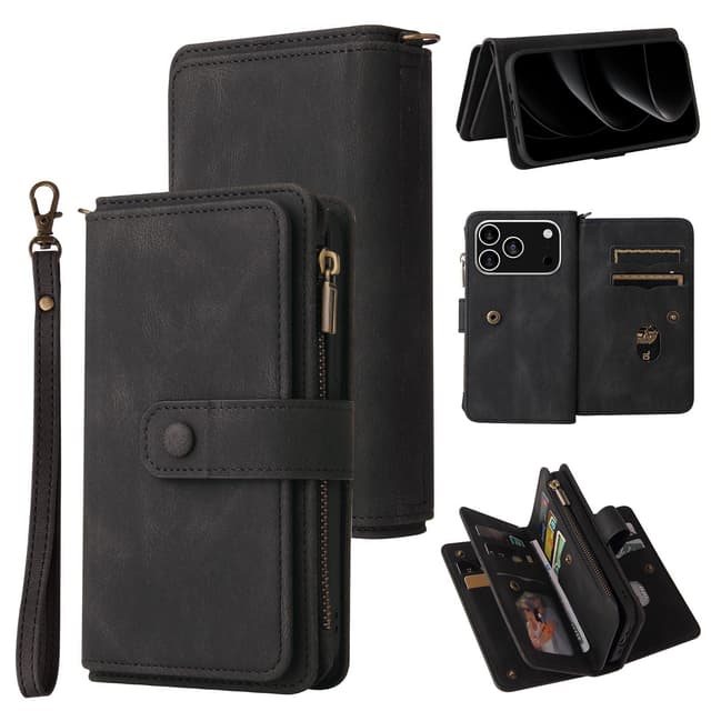 SKALO KT-2 Big Wallet 17-FACK Plånboksfodral för iPhone 18 Pro