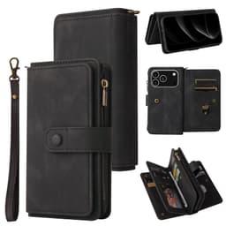 SKALO KT-2 Big Wallet 17-FACK Plånboksfodral för iPhone 18 Pro - Svart