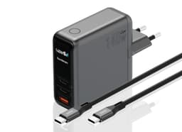 Sandstrøm 140W GaN Display laddare + kabel