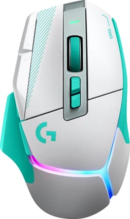 Logitech G G502 X PLUS trådløs gamingmus (hvit/turkis)