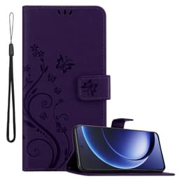 OnePlus 15R Suojakuori Lompakkokotelo Kukka (violetti)