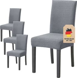 4x Tuolinpäälliset Tuolien suojus (kuvioitu harmaa)