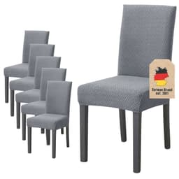 6x Tuolinpäälliset Tuolien suojus (kuvioitu harmaa)