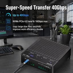 Maiwo K2054PE Quad Bay USB4.0 NVMe-kabinett 40Gbps, All-in-one