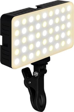 K-35 LED-valo valokuvaukseen ja videokuvaukseen – kiinnityspuristin – 3 värilämpötilaa