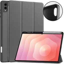 Samsung Galaxy Tab S12 Ultra varten Tri-Fold telineellinen suojakuori, neljän kulman iskusuojalla, PU-nahkaa, TPU-materiaalia ja kynäpidike