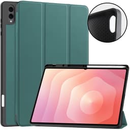 Samsung Galaxy Tab S12 Ultra varten Tri-Fold telineellinen suojakuori, neljän kulman iskusuojalla, PU-nahkaa, TPU-materiaalia ja kynäpidike
