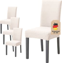 4x Stoltrekk 38-45 cm sete 45-65 cm rygghøyde (krem)