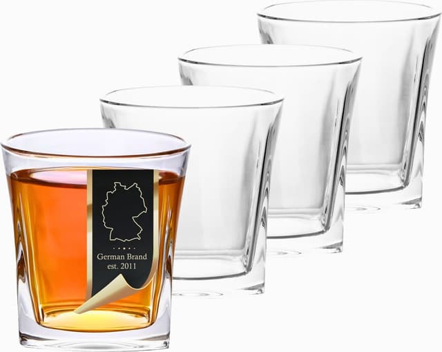 4x Whiskyglas Old Fashioned Whiskey Kristallglas