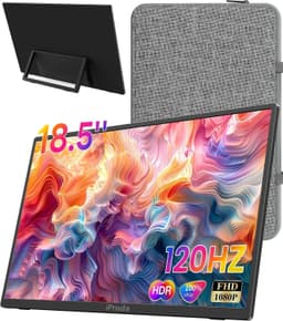 18,5"" Kannettava USB-näyttö 1920x1080p 120Hz, USB-C/HDMI, IPS, 100% sRGB, HDR, kannettaville tietokoneille/pöytätietokoneille/puhelimille/PS5/Xboxille