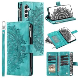 SKALO Big Wallet Mandala Lompakkokotelo sopii Samsung Galaxy S26 FE - Turkoosi