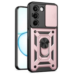SKALO Armor Metallring Kameraslider Suojakuori sopii realme C100 5G - Ruusukulta