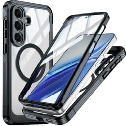 SKALO Shockproof Clear Hybrid+Näytönsuoja Suojakuori sopii Samsung Galaxy S26 FE - Musta