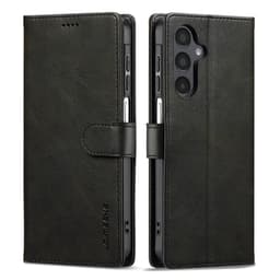 SKALO LC.IMEEKE Premium PU-nahka Lompakkokotelo sopii Samsung Galaxy S26 FE - Musta