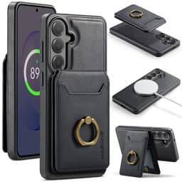 SKALO MAGKING K1 PU-Nahkainen Magneettinen Lompakko Suojakuori sopii Samsung Galaxy S26 FE - Musta