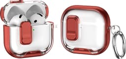SKALO Hybridi värillisellä reunalla Kotelo sopii AirPods 5 - Punainen