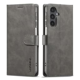 SKALO LC.IMEEKE Premium PU-nahka Lompakkokotelo sopii Samsung Galaxy S26 FE - Harmaa