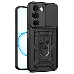 SKALO Armor Metallring Kameraslider Suojakuori sopii realme C100 5G - Musta
