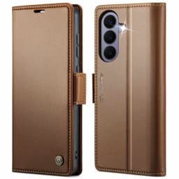 CaseMe 023 Series PU-Läder Lompakkokotelo sopii Samsung Galaxy S26 FE - Ruskea