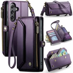 CaseMe C36 12-LOKERO Zipper Lompakkokotelo olkahihnalla Samsung Galaxy S26 FE - Violetti