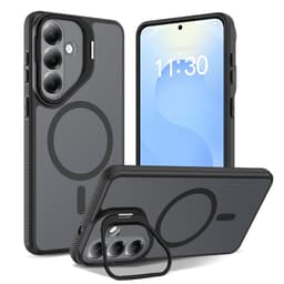 SKALO Skin-touch Camera Kickstand Deksel til Samsung Galaxy S26 FE - Musta