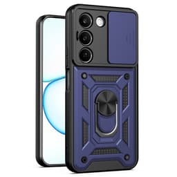 SKALO Armor Metallring Kameraslider Suojakuori sopii realme C100 5G - Sininen