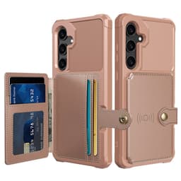 SKALO Iskunkestävä kotelo Lompakolla sopii Samsung Galaxy S26 FE - Pinkki