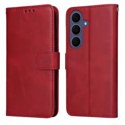 SKALO PU-nahka Lompakkokotelo sopii Samsung Galaxy S26 FE - Punainen