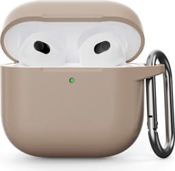 SKALO Erittäin Ohut Silikoni Kotelo sopii AirPods 5 - Beige