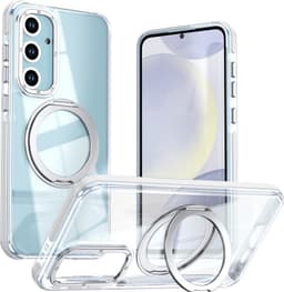SKALO Hybrid 360° Ring Suojakuori sopii Samsung Galaxy S26 FE - Valkoinen