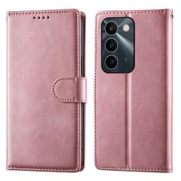 SKALO PU-läder Lompakkokotelo sopii realme C100 5G - Pinkki