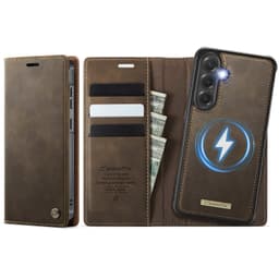 CaseMe C49 Irrotettava Magneettinen Lompakkokotelo sopii Samsung Galaxy S26 FE - Tummanruskea