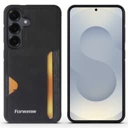 SKALO FORWENW F5 Series PU-nahkakorttikotelo Suojakuori sopii Samsung Galaxy S26 FE - Musta