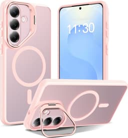 SKALO Skin-touch Camera Kickstand Deksel til Samsung Galaxy S26 FE - Pinkki