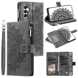 SKALO Big Wallet Mandala Lompakkokotelo sopii Samsung Galaxy S26 FE - Harmaa