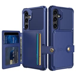 SKALO Iskunkestävä kotelo Lompakolla sopii Samsung Galaxy S26 FE - Sininen